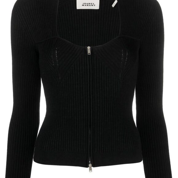 ISABEL MARANT Zelie ribbed zip-up cardigan NEW WITH TAGS - Picture 2 of 3